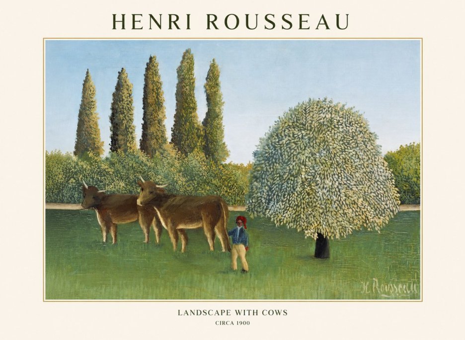Rousseau Landscape with Cows No1 - Juliste