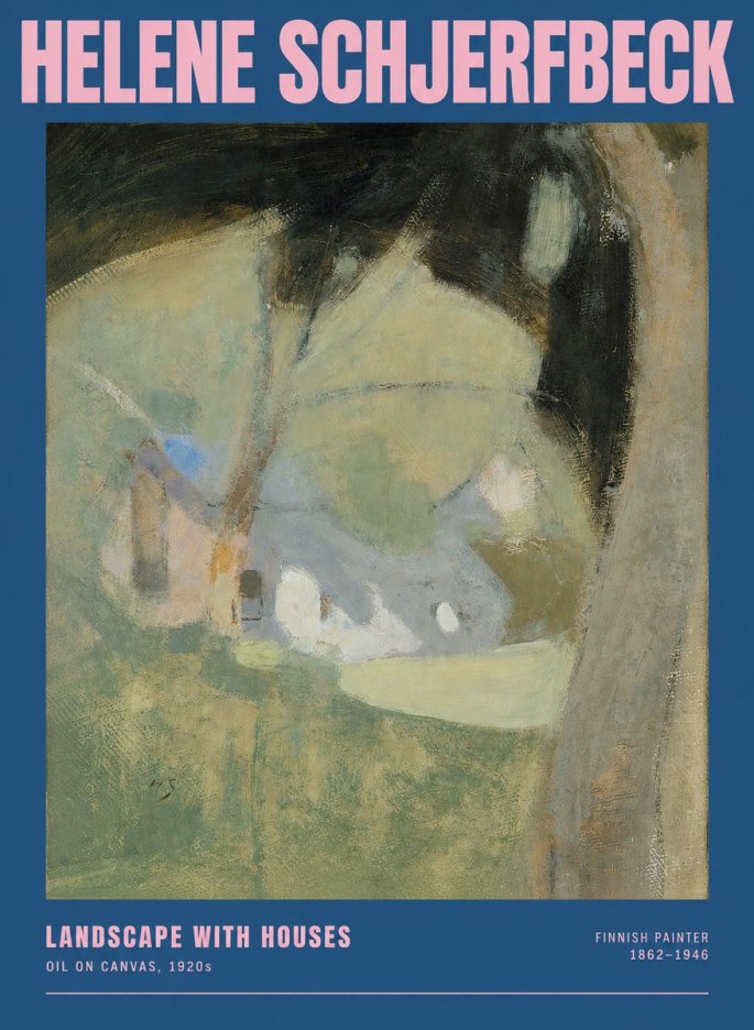 Helene Schjerfbeck Landscape with Houses No2 - Juliste