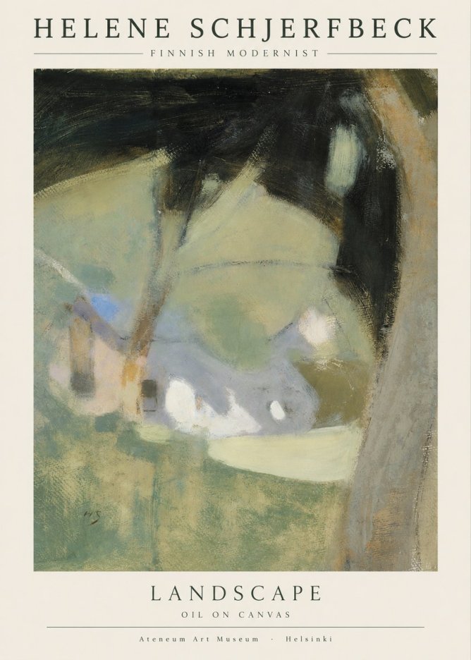 Helene Schjerfbeck Landscape with Houses No4 - Juliste