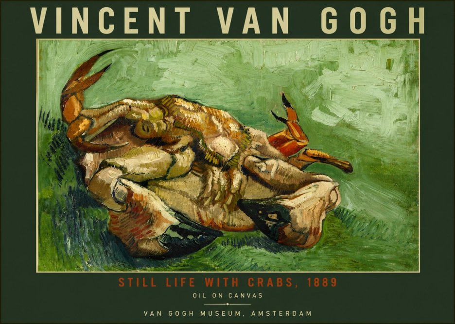 Van Gogh Still Life with Crabs No4 - Juliste