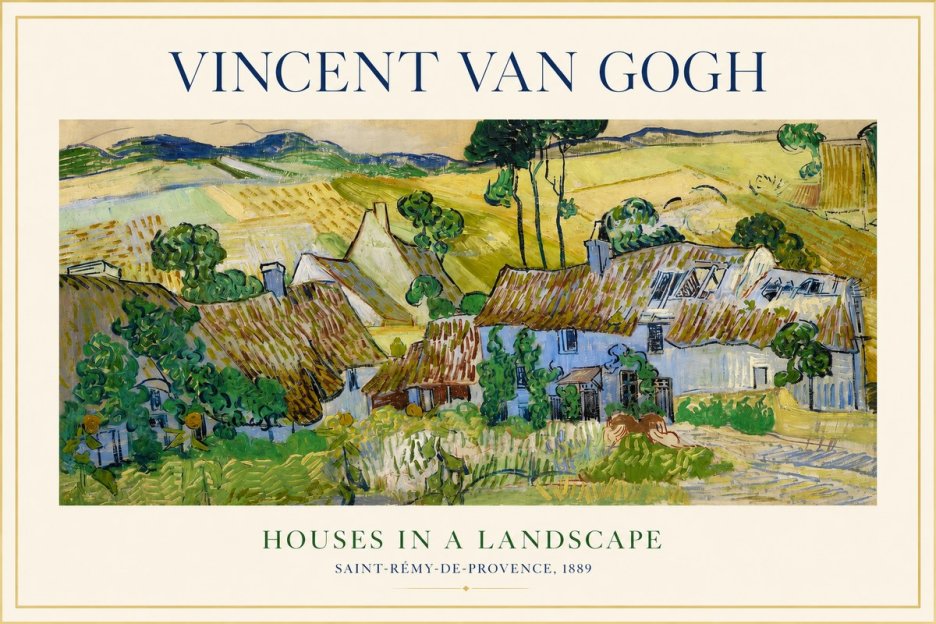 Van Gogh Houses in a Landscape No1 - Juliste