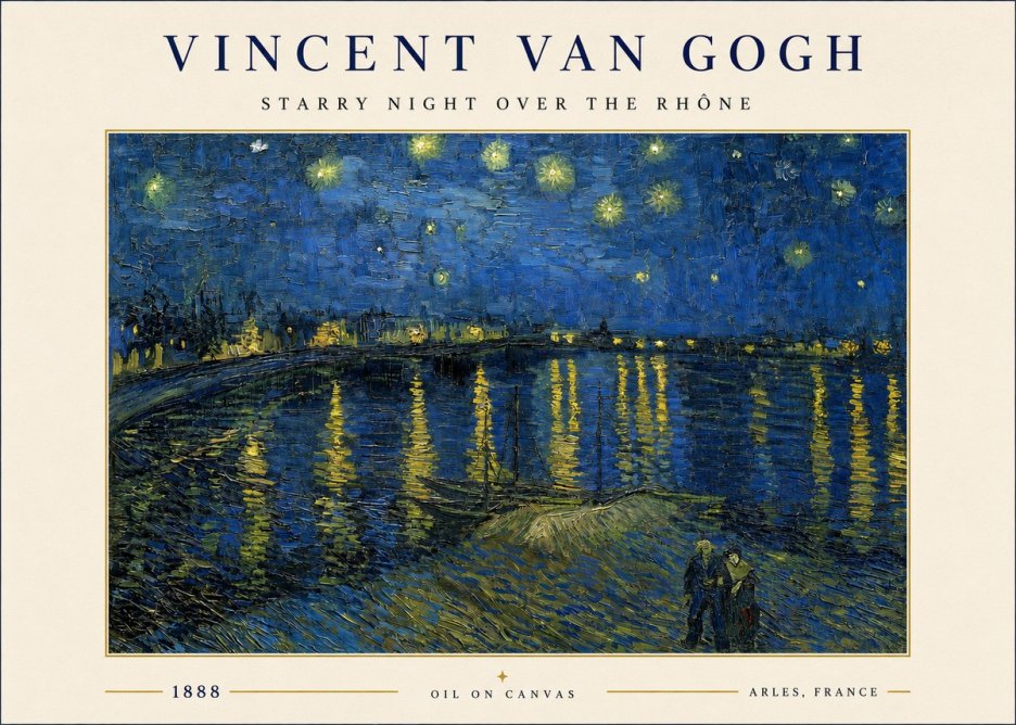 Van Gogh Starry Night over the Rhône No3 - Juliste
