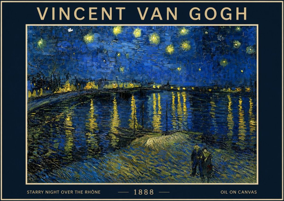 Van Gogh Starry Night over the Rhône No4 - Juliste