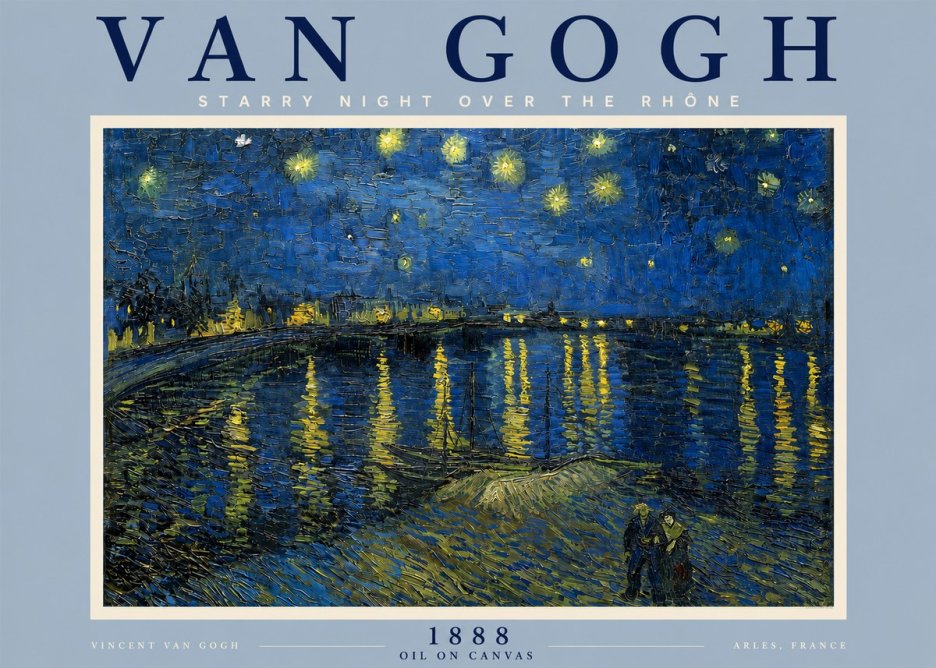Van Gogh Starry Night over the Rhône No5 - Juliste