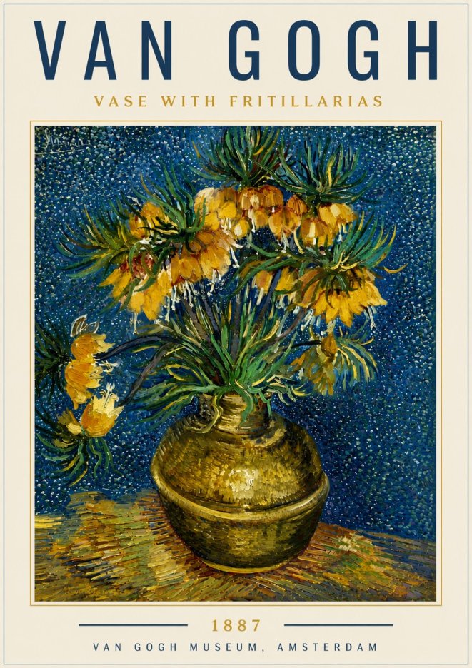 Van Gogh Vase with Fritillarias No6 - Juliste