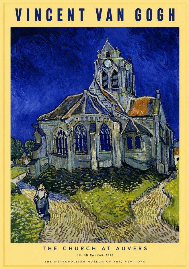 Van Gogh The Church at Auvers I No2 - Juliste