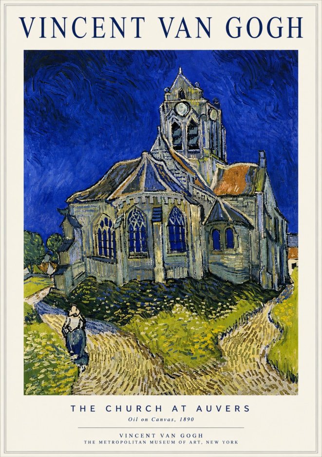 Van Gogh The Church at Auvers I No4 - Juliste