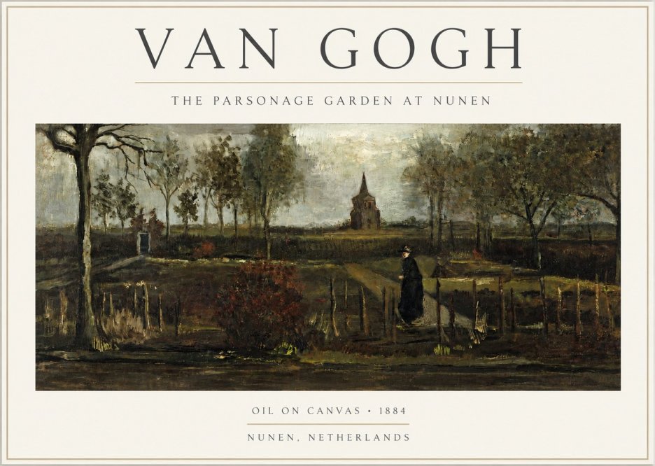 Van Gogh The Parsonage Garden at Nunen No3 - Juliste