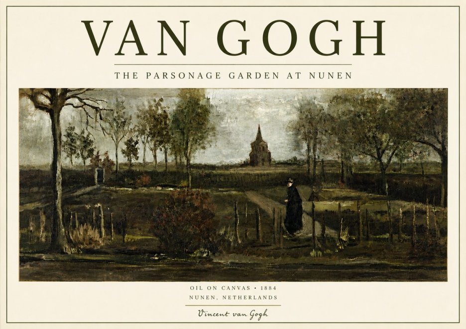 Van Gogh The Parsonage Garden at Nunen No4 - Juliste