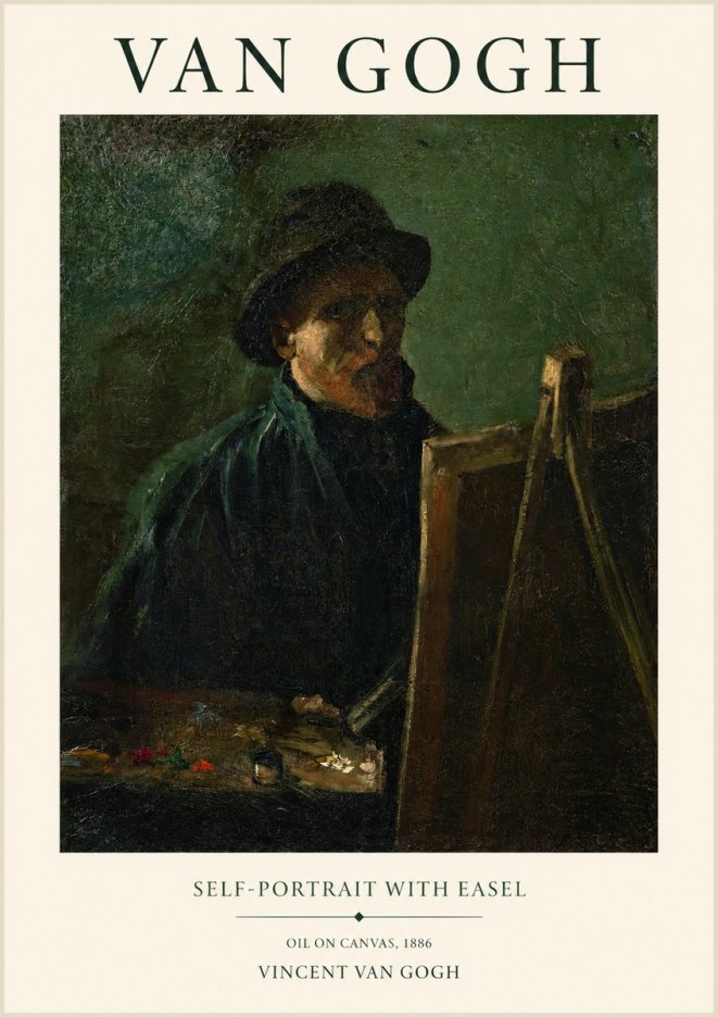 Van Gogh Self-portrait with Easel II No1 - Juliste