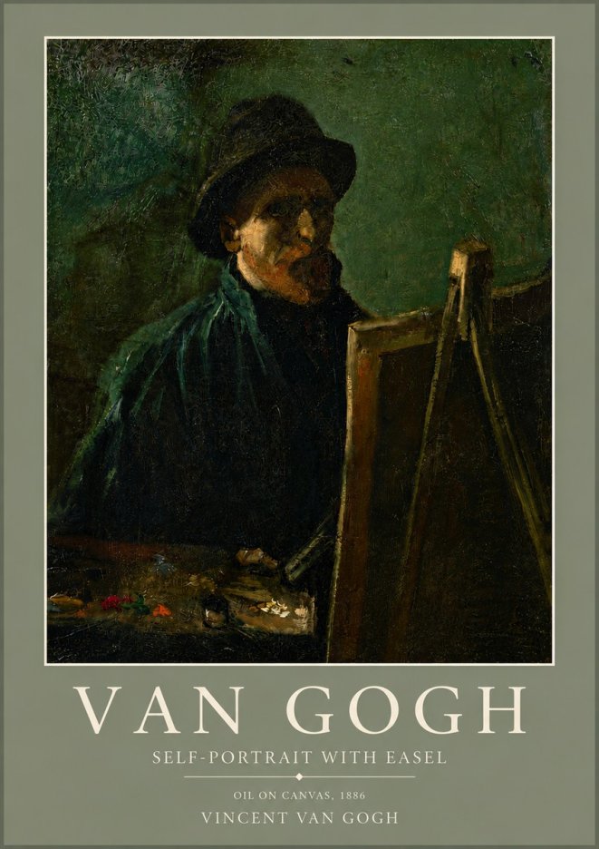 Van Gogh Self-portrait with Easel II No5 - Juliste
