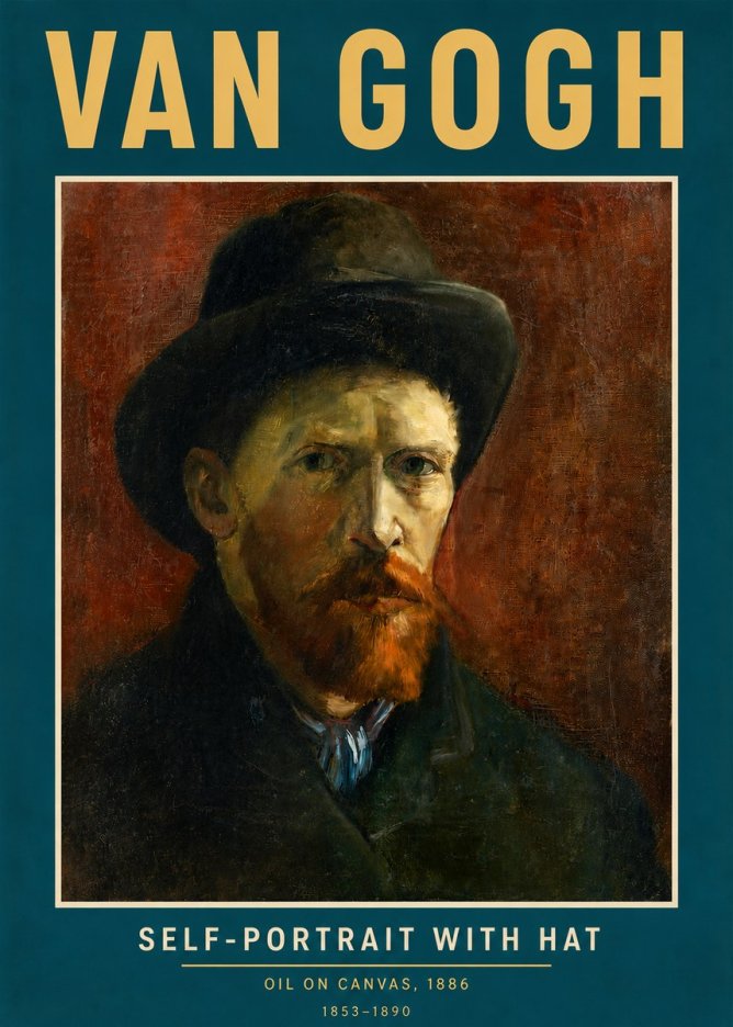 Van Gogh Self-portrait with Hat No3 - Juliste