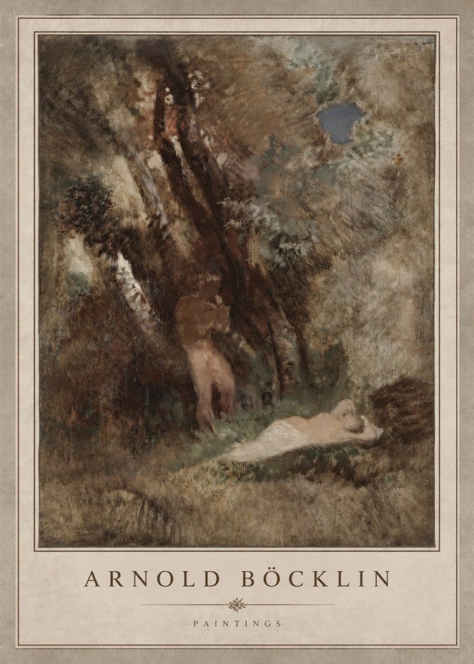 Arnold Böcklin Pan Frightening a Nymph No3 - Juliste