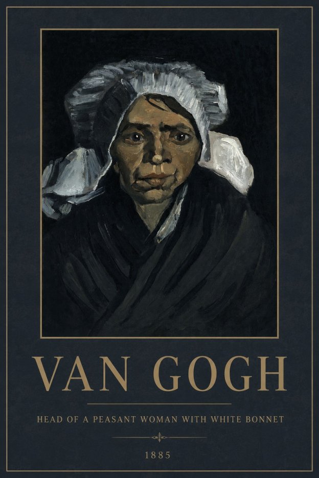 Van Gogh Head of a Peasant Woman with White Bonnet No2 - Juliste