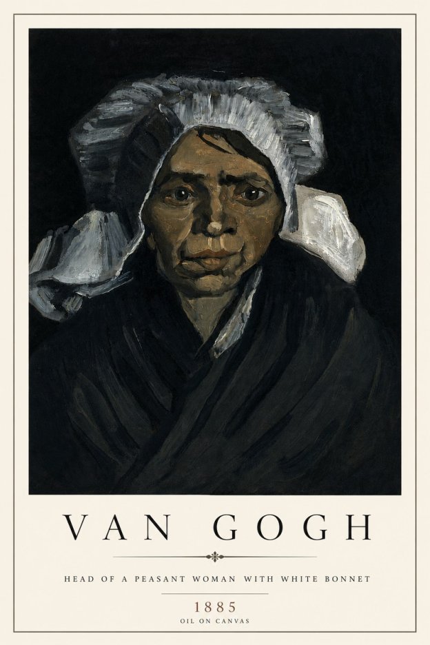 Van Gogh Head of a Peasant Woman with White Bonnet No4 - Juliste