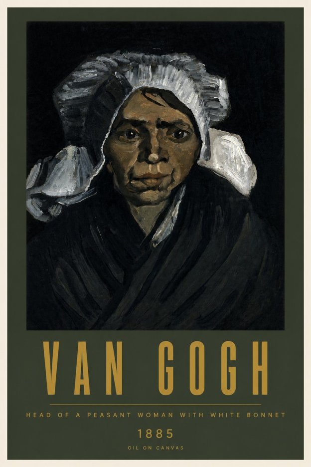 Van Gogh Head of a Peasant Woman with White Bonnet No5 - Juliste