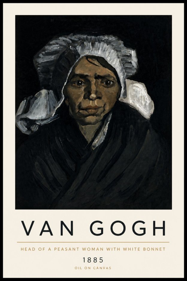 Van Gogh Head of a Peasant Woman with White Bonnet No6 - Juliste