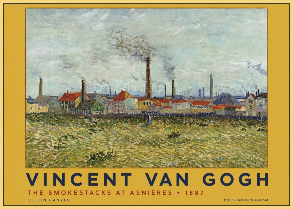 Van Gogh The Smokestacks at Asnières No3 - Juliste