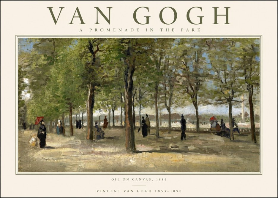 Van Gogh A Promenade in the Park No1 - Juliste