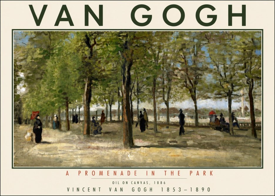 Van Gogh A Promenade in the Park No4 - Juliste