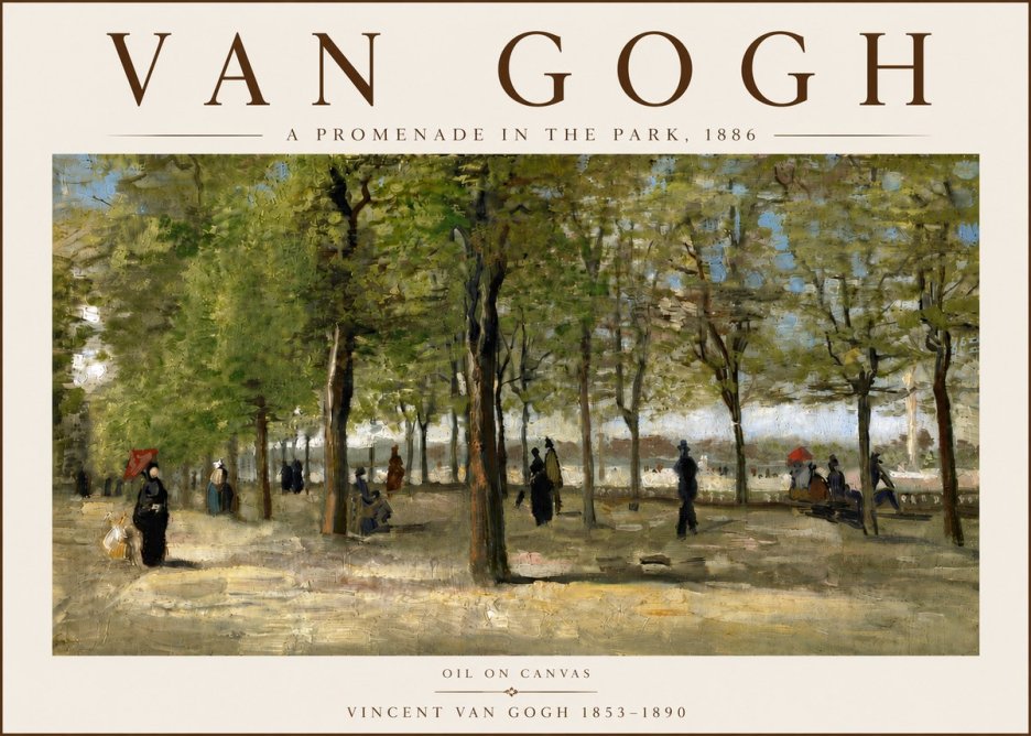 Van Gogh A Promenade in the Park No6 - Juliste