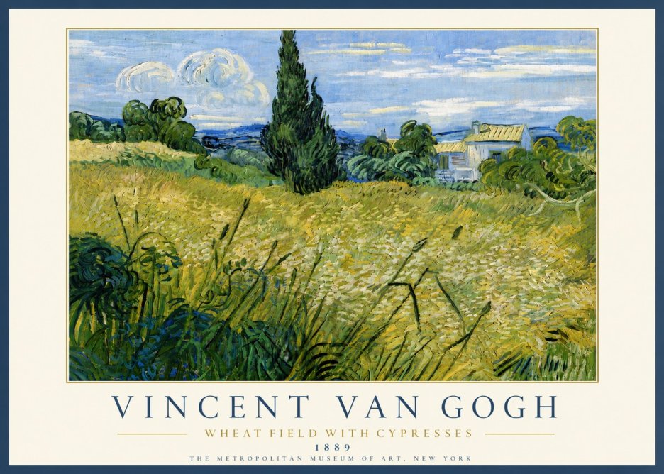 Van Gogh Wheat Field with Cypresses No6 - Juliste