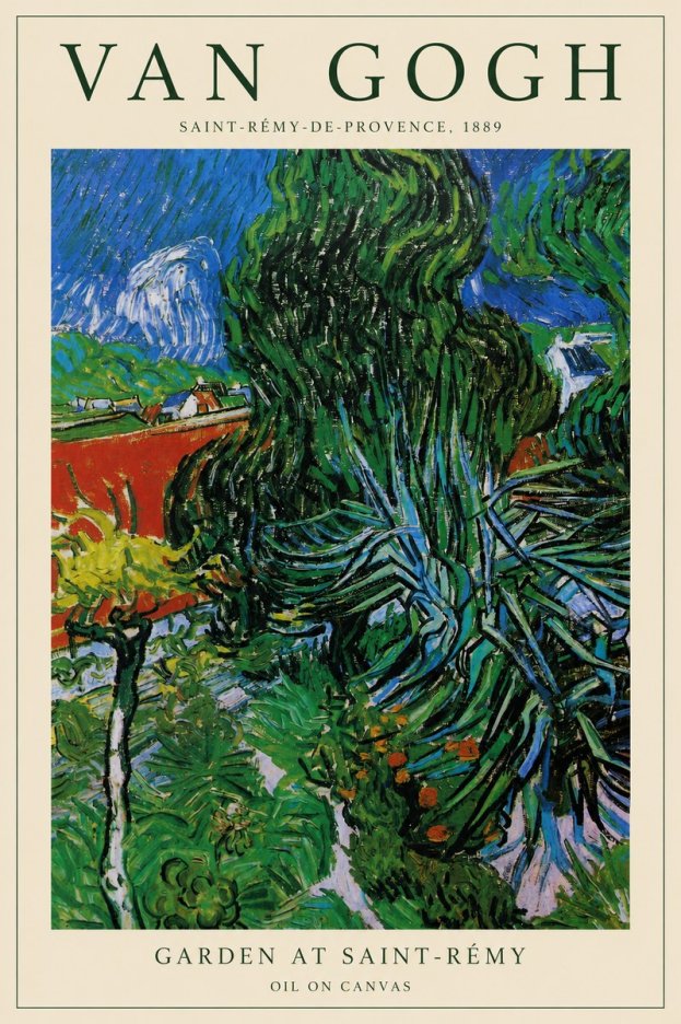 Van Gogh Garden at Saint-rémy No1 - Juliste