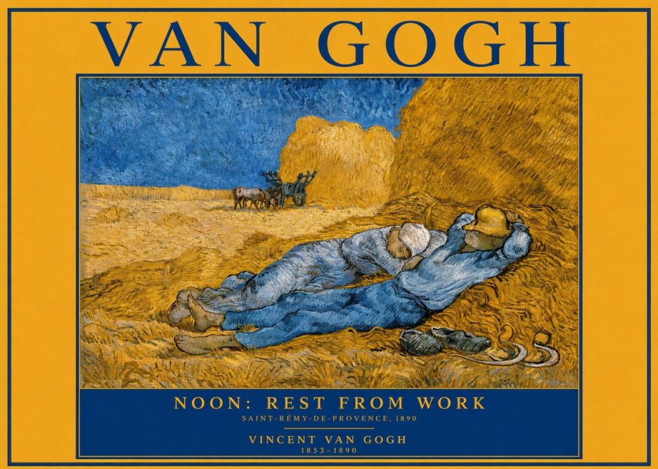 Van Gogh Noon: Rest from Work No2 - Juliste