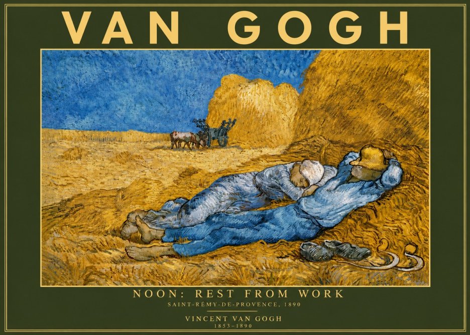 Van Gogh Noon: Rest from Work No5 - Juliste