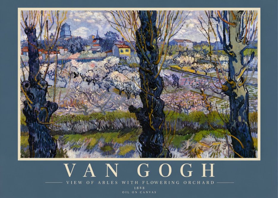 Van Gogh View of Arles with Flowering Orchard No6 - Juliste