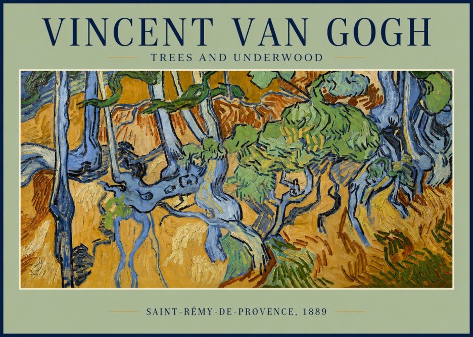 Van Gogh Trees and Underwood No2 - Juliste