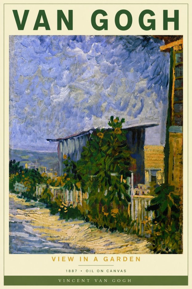 Van Gogh View in a Garden No2 - Juliste