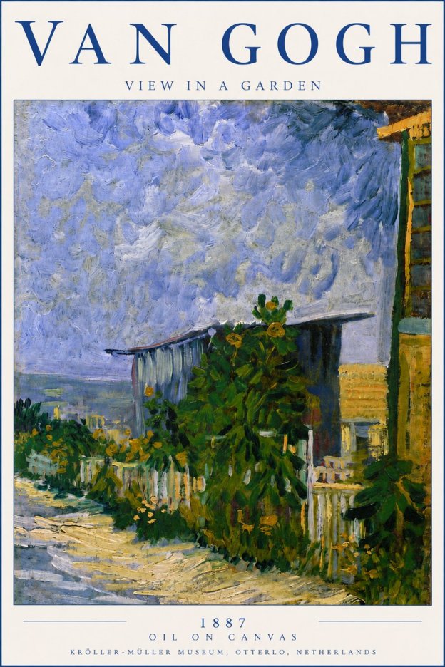 Van Gogh View in a Garden No3 - Juliste