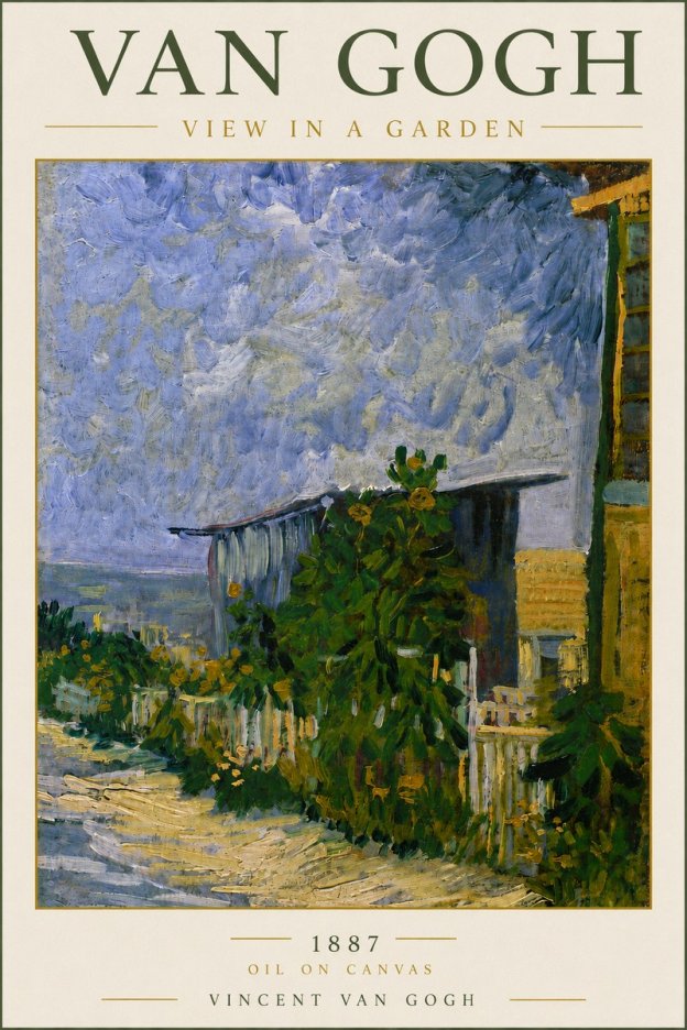 Van Gogh View in a Garden No4 - Juliste