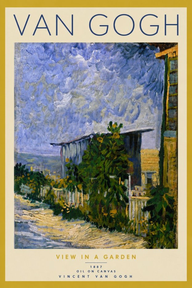 Van Gogh View in a Garden No5 - Juliste