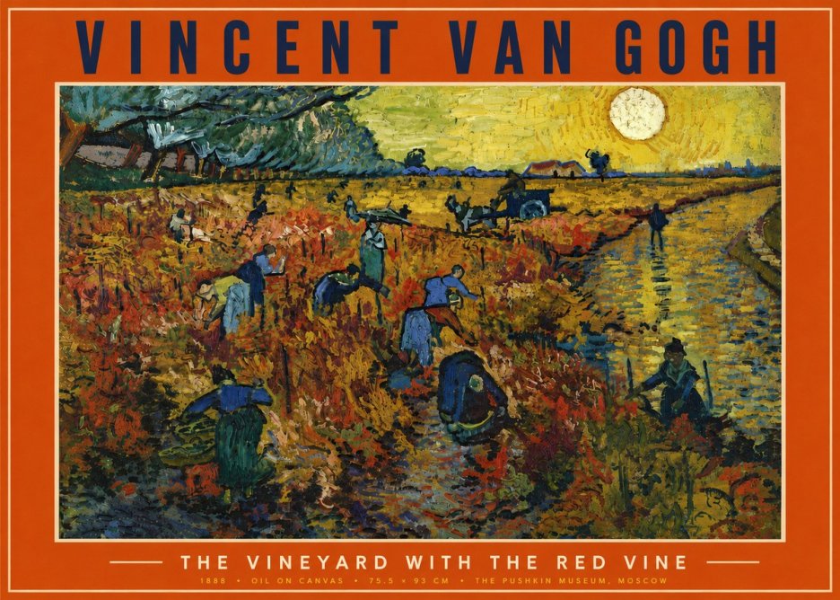 Van Gogh The Vineyard with the Red Vine No5 - Juliste