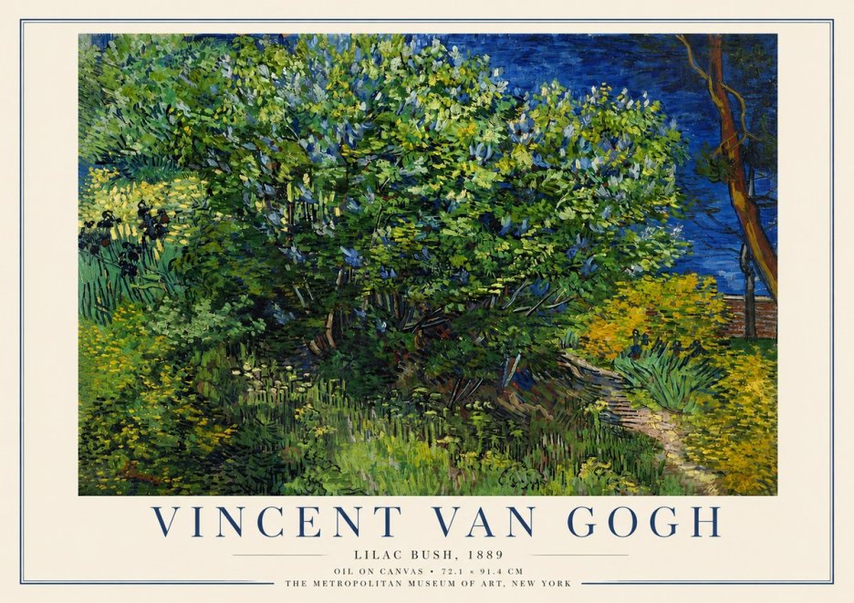 Van Gogh Lilac Bush No3 - Juliste