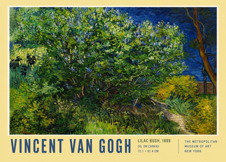 Van Gogh Lilac Bush No4 - Juliste