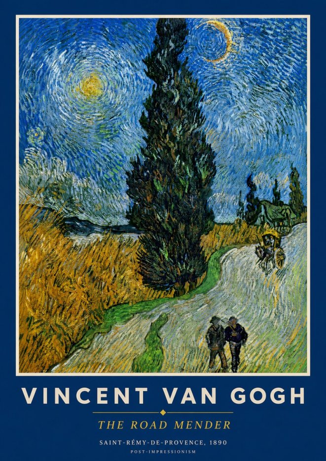 Van Gogh The Road Mender II No3 - Juliste