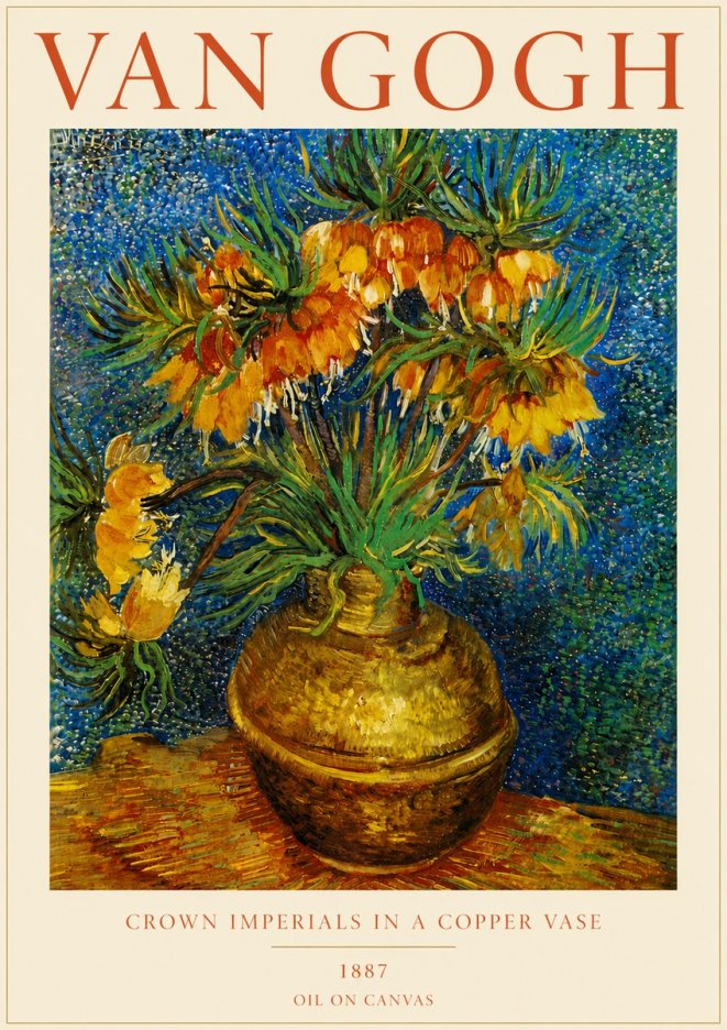 Van Gogh Crown Imperials in a Copper Vase No5 - Juliste