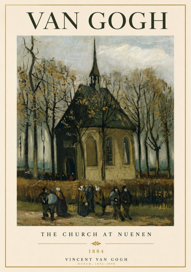 Van Gogh The Church at Nuenen No6 - Juliste