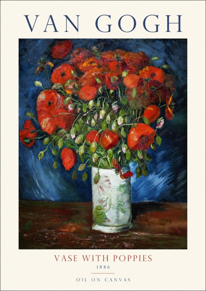 Van Gogh Vase with Poppies No1 - Juliste