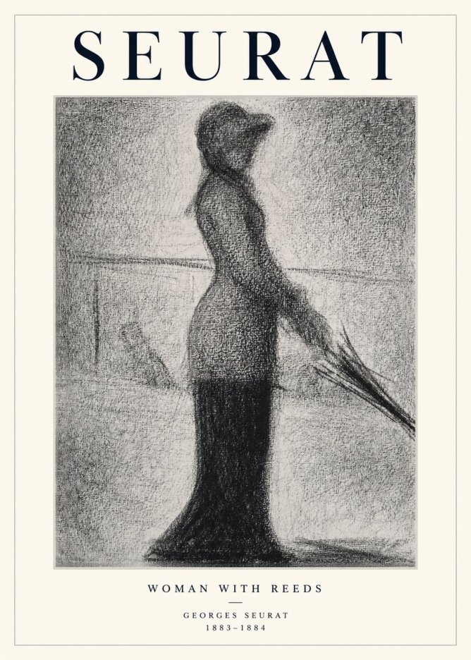 Seurat Woman with Reeds No1 - Juliste