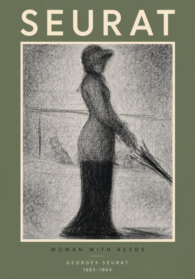 Seurat Woman with Reeds No2 - Juliste