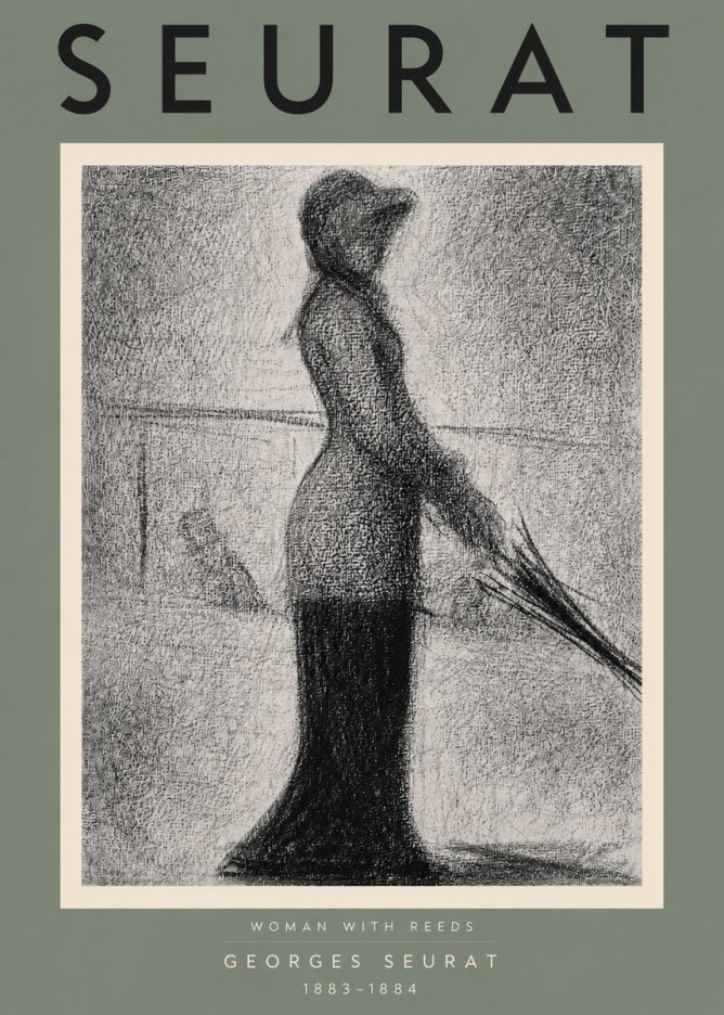 Seurat Woman with Reeds No4 - Juliste