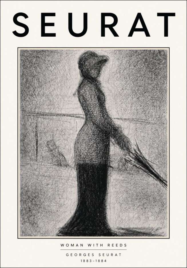 Seurat Woman with Reeds No5 - Juliste