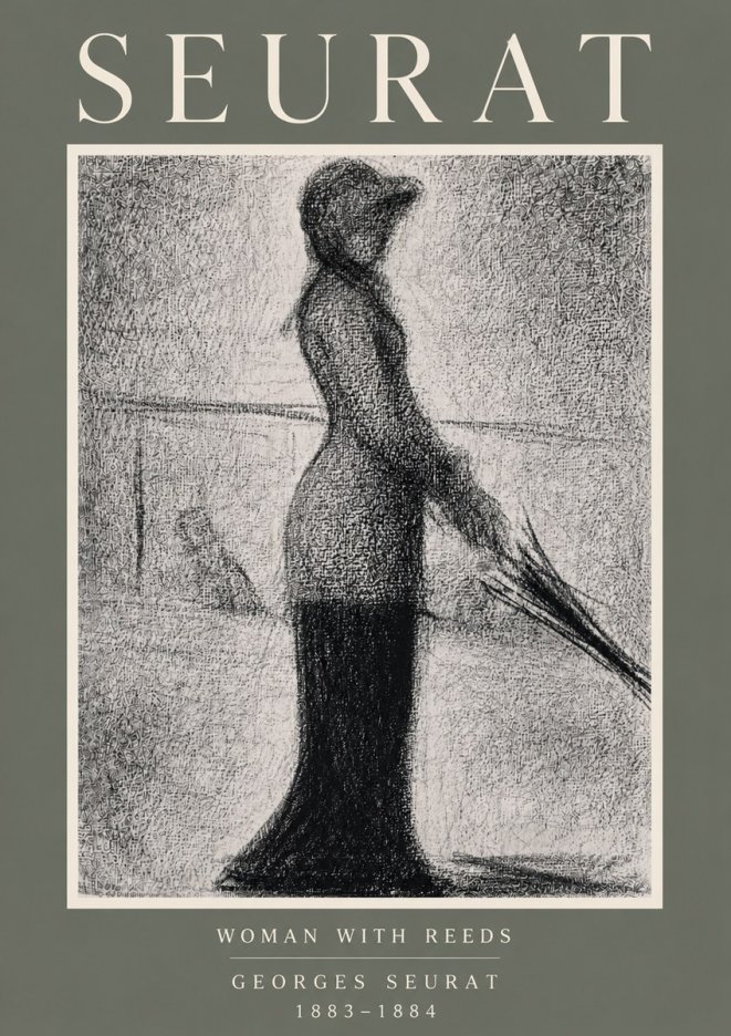 Seurat Woman with Reeds No6 - Juliste