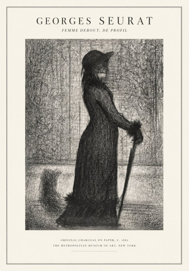 Seurat Femme Debout, De Profil No1 - Juliste