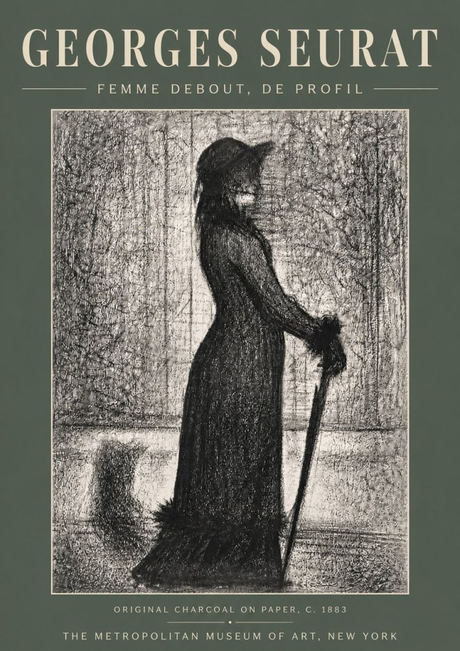 Seurat Femme Debout, De Profil No5 - Juliste