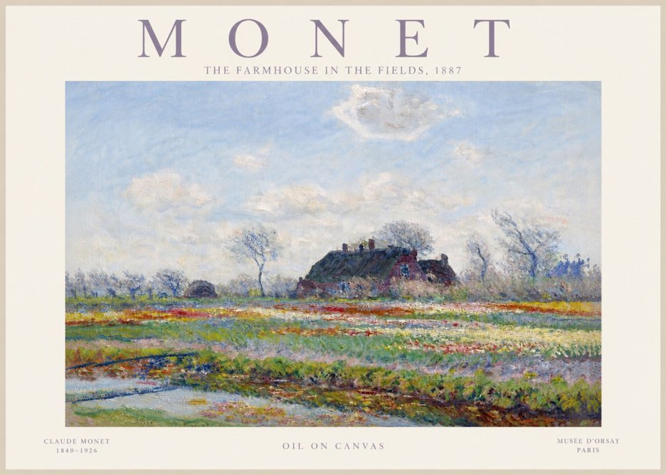 Monet The Farmhouse in the Fields No5 - Juliste